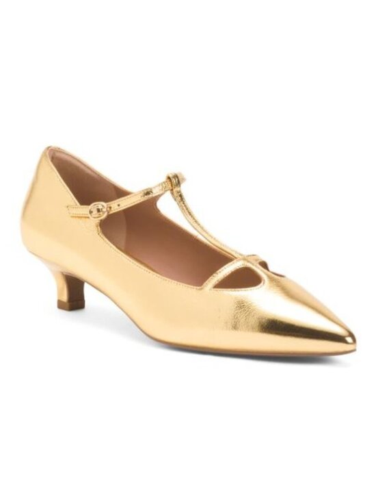 LINEA PAOLO Shoes - LINEA PAOLO Leather Celia T-strap Pumps